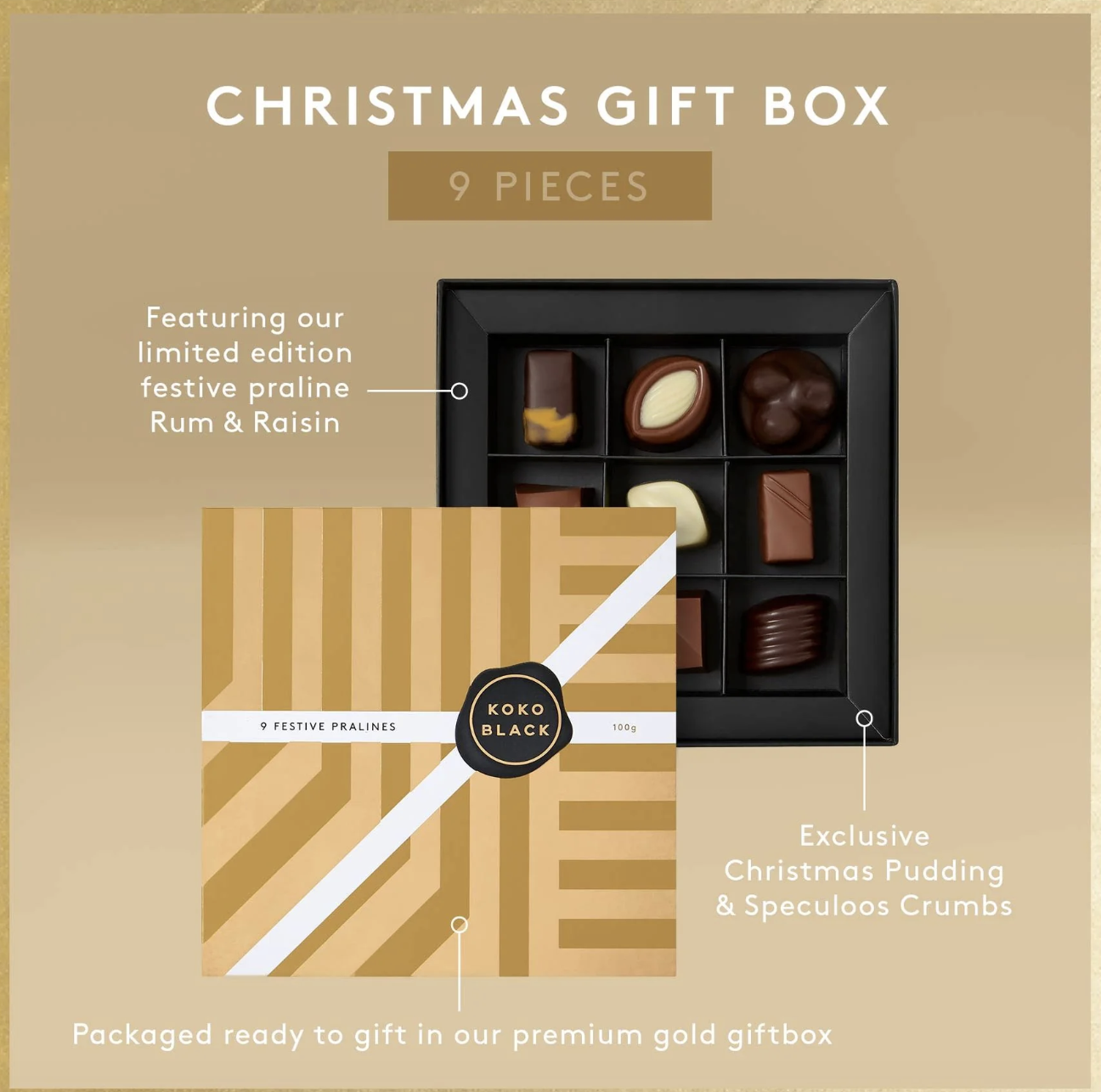 koko black 9pc christmas pralines