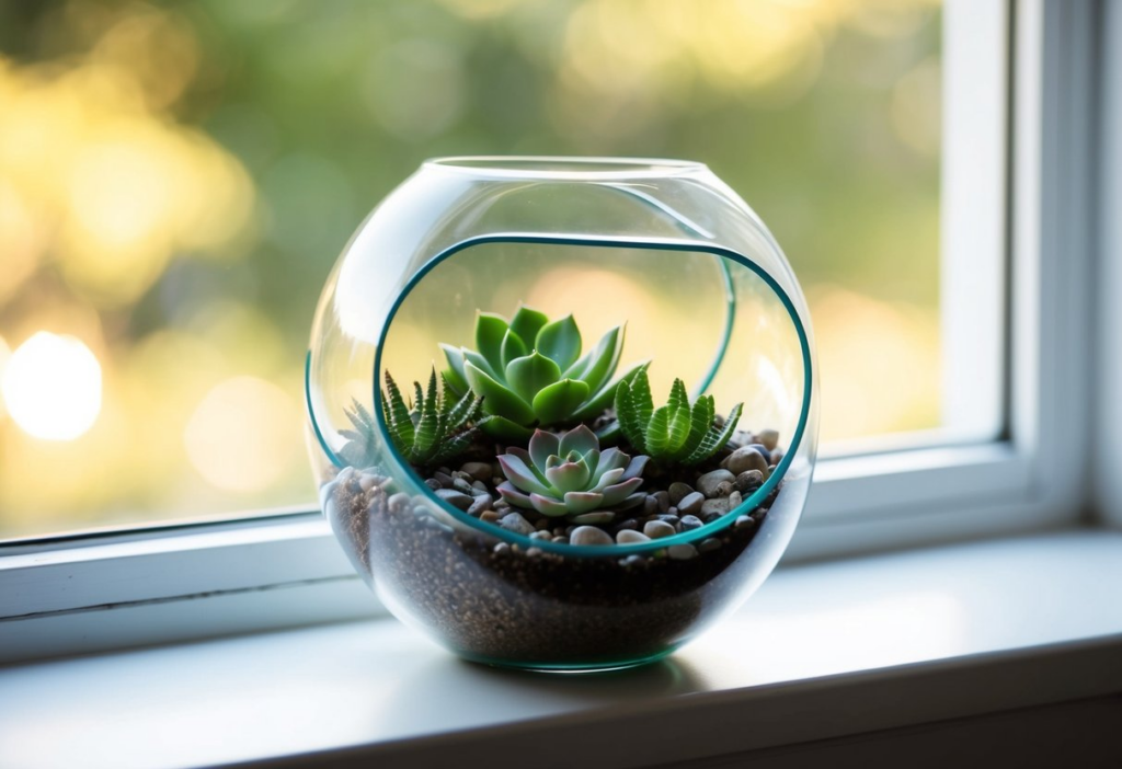 fishbowl succulent terrarium