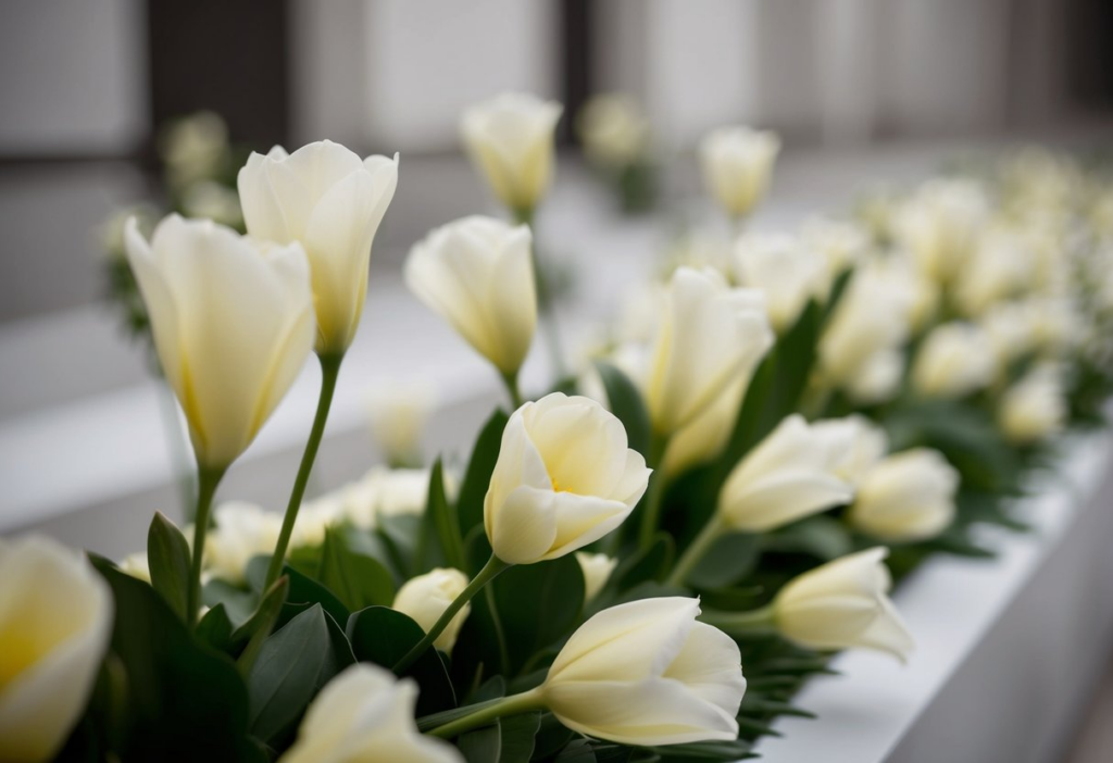 white sympathy flowers